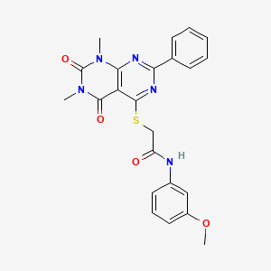2-((6,8-dimethyl-5,7-dioxo-2-phenyl-5,6,7,8-tetrahydropyrimido[4,5-d]pyrimidin-4-yl)thio)-N-(3-methoxyphenyl)acetamide