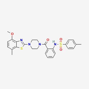 N-(2-(4-(4-methoxy-7-methylbenzo[d]thiazol-2-yl)piperazine-1-carbonyl)phenyl)-4-methylbenzenesulfonamide