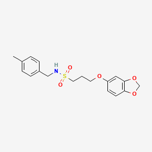 3-(benzo[d][1,3]dioxol-5-yloxy)-N-(4-methylbenzyl)propane-1-sulfonamide
