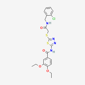 N-(5-((2-((2-chlorobenzyl)amino)-2-oxoethyl)thio)-1,3,4-thiadiazol-2-yl)-3,4-diethoxybenzamide
