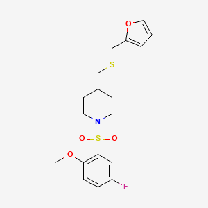 1-((5-Fluoro-2-methoxyphenyl)sulfonyl)-4-(((furan-2-ylmethyl)thio)methyl)piperidine