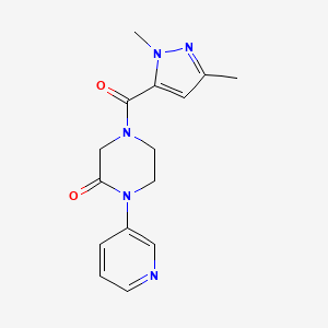 4-(1,3-dimethyl-1H-pyrazole-5-carbonyl)-1-(pyridin-3-yl)piperazin-2-one