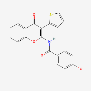 4-methoxy-N-(8-methyl-4-oxo-3-(thiophen-2-yl)-4H-chromen-2-yl)benzamide