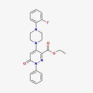 Ethyl 4-(4-(2-fluorophenyl)piperazin-1-yl)-6-oxo-1-phenyl-1,6-dihydropyridazine-3-carboxylate