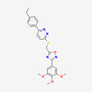 3-(4-Ethylphenyl)-6-({[3-(3,4,5-trimethoxyphenyl)-1,2,4-oxadiazol-5-yl]methyl}thio)pyridazine
