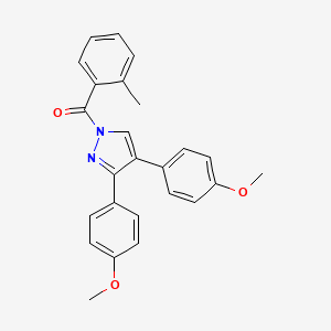 [3,4-Bis(4-methoxyphenyl)pyrazol-1-yl]-(2-methylphenyl)methanone