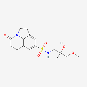 molecular formula C16H22N2O5S B2426846 N-(2-hydroxy-3-methoxy-2-methylpropyl)-11-oxo-1-azatricyclo[6.3.1.0^{4,12}]dodeca-4(12),5,7-triene-6-sulfonamide CAS No. 1795441-18-7