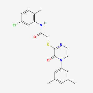 molecular formula C21H20ClN3O2S B2426857 N-(5-chloro-2-methylphenyl)-2-{[4-(3,5-dimethylphenyl)-3-oxo-3,4-dihydropyrazin-2-yl]sulfanyl}acetamide CAS No. 895109-24-7