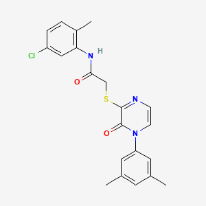 molecular formula C21H20ClN3O2S B2426857 N-(5-氯-2-甲基苯基)-2-((4-(3,5-二甲基苯基)-3-酮-3,4-二氢吡嗪-2-基)硫)乙酰胺 CAS No. 895109-24-7