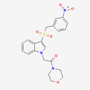 molecular formula C21H21N3O6S B2426858 1-吗啉基-2-(3-((3-硝基苄基)磺酰)-1H-吲哚-1-基)乙酮 CAS No. 894014-25-6