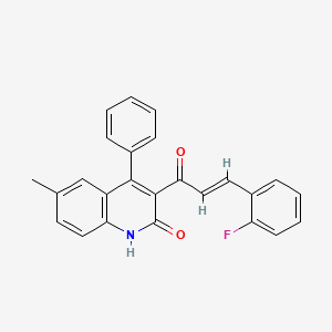 molecular formula C25H18FNO2 B2426863 (E)-3-(3-(2-氟苯基)丙烯酰)-6-甲基-4-苯基喹啉-2(1H)-酮 CAS No. 332898-61-0