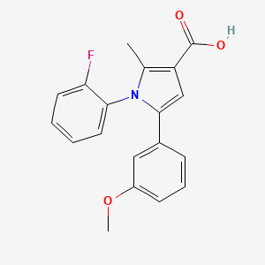 molecular formula C19H16FNO3 B2426866 1-(2-氟苯基)-5-(3-甲氧基苯基)-2-甲基吡咯-3-羧酸 CAS No. 1045924-53-5