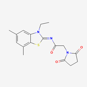 (Z)-2-(2,5-dioxopyrrolidin-1-yl)-N-(3-ethyl-5,7-dimethylbenzo[d]thiazol-2(3H)-ylidene)acetamide