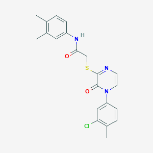 2-[4-(3-chloro-4-methylphenyl)-3-oxopyrazin-2-yl]sulfanyl-N-(3,4-dimethylphenyl)acetamide