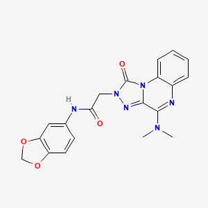 molecular formula C20H18N6O4 B2426877 N-(2H-1,3-benzodioxol-5-yl)-2-[4-(dimethylamino)-1-oxo-1H,2H-[1,2,4]triazolo[4,3-a]quinoxalin-2-yl]acetamide CAS No. 1242899-64-4