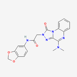 N-(benzo[d][1,3]dioxol-5-yl)-2-(4-(dimethylamino)-1-oxo-[1,2,4]triazolo[4,3-a]quinoxalin-2(1H)-yl)acetamide
