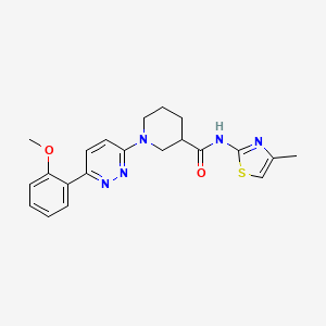 molecular formula C21H23N5O2S B2426881 1-[6-(2-methoxyphenyl)pyridazin-3-yl]-N-(4-methyl-1,3-thiazol-2-yl)piperidine-3-carboxamide CAS No. 1173037-33-6