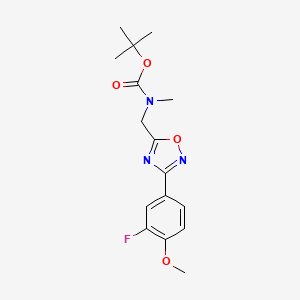 molecular formula C16H20FN3O4 B2426912 Tert-butyl {[3-(3-fluoro-4-methoxyphenyl)-1,2,4-oxadiazol-5-yl]methyl}methylcarbamate CAS No. 2059028-49-6