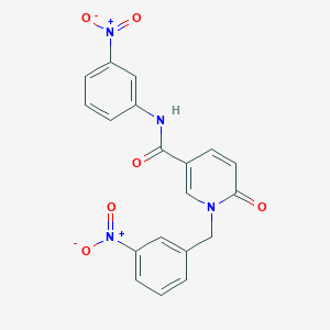 molecular formula C19H14N4O6 B2426921 N-(3-nitrophenyl)-1-[(3-nitrophenyl)methyl]-6-oxo-1,6-dihydropyridine-3-carboxamide CAS No. 941931-19-7