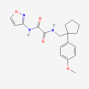 molecular formula C18H21N3O4 B2426951 N1-(isoxazol-3-yl)-N2-((1-(4-methoxyphenyl)cyclopentyl)methyl)oxalamide CAS No. 1091475-06-7