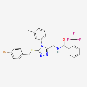 molecular formula C25H20BrF3N4OS B2426954 N-((5-((4-bromobenzyl)thio)-4-(m-tolyl)-4H-1,2,4-triazol-3-yl)methyl)-2-(trifluoromethyl)benzamide CAS No. 317328-39-5