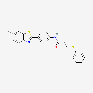 molecular formula C23H20N2OS2 B2426958 N-(4-(6-methylbenzo[d]thiazol-2-yl)phenyl)-3-(phenylthio)propanamide CAS No. 393837-33-7