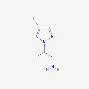 molecular formula C6H10IN3 B2427015 2-(4-iodo-1H-pyrazol-1-yl)propan-1-amine CAS No. 1340398-83-5