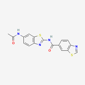molecular formula C17H12N4O2S2 B2427029 N-(6-acetamido-1,3-benzothiazol-2-yl)-1,3-benzothiazole-6-carboxamide CAS No. 681167-34-0