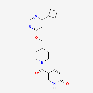 B2427127 5-[4-[(6-Cyclobutylpyrimidin-4-yl)oxymethyl]piperidine-1-carbonyl]-1H-pyridin-2-one CAS No. 2379978-09-1