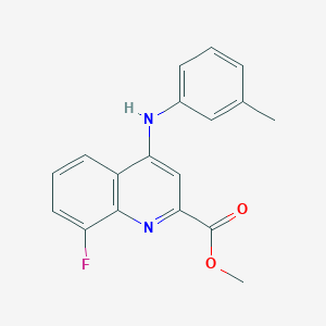 molecular formula C18H15FN2O2 B2427134 Methyl 8-fluoro-4-[(3-methylphenyl)amino]quinoline-2-carboxylate CAS No. 1207046-59-0