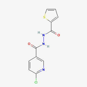 molecular formula C11H8ClN3O2S B2427147 6-chloro-N'-(thiophene-2-carbonyl)pyridine-3-carbohydrazide CAS No. 1043285-52-4