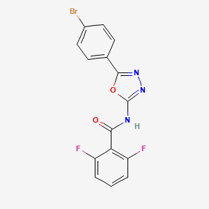 molecular formula C15H8BrF2N3O2 B2427181 N-[5-(4-bromophenyl)-1,3,4-oxadiazol-2-yl]-2,6-difluorobenzamide CAS No. 897735-84-1