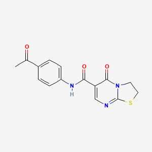 molecular formula C15H13N3O3S B2427195 N-(4-acetylphenyl)-5-oxo-2H,3H,5H-[1,3]thiazolo[3,2-a]pyrimidine-6-carboxamide CAS No. 532965-48-3