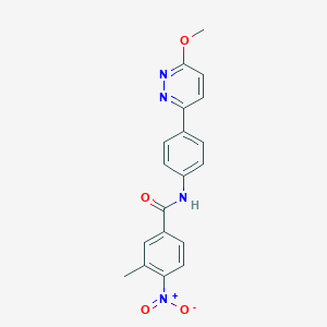 molecular formula C19H16N4O4 B2427197 N-[4-(6-methoxypyridazin-3-yl)phenyl]-3-methyl-4-nitrobenzamide CAS No. 941941-14-6