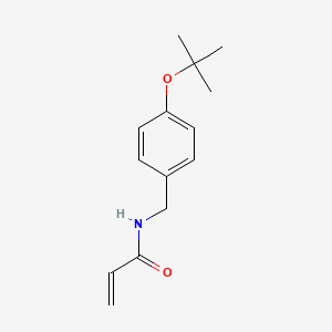 molecular formula C14H19NO2 B2427258 N-[[4-[(2-Methylpropan-2-yl)oxy]phenyl]methyl]prop-2-enamide CAS No. 2305472-38-0