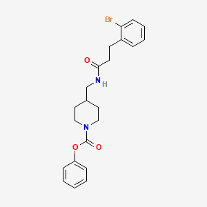 molecular formula C22H25BrN2O3 B2427269 Phenyl 4-((3-(2-bromophenyl)propanamido)methyl)piperidine-1-carboxylate CAS No. 1797242-93-3