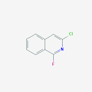 molecular formula C9H5ClFN B2427288 3-Chloro-1-fluoroisoquinoline CAS No. 1076-37-5