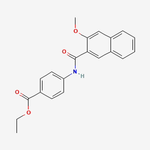molecular formula C21H19NO4 B2427328 ETHYL 4-(3-METHOXYNAPHTHALENE-2-AMIDO)BENZOATE CAS No. 325978-49-2