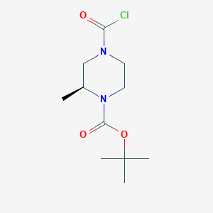 molecular formula C11H19ClN2O3 B2427338 tert-butyl(2S)-4-(carboxy)-2-methylpiperazine-1-carboxylate CAS No. 2287247-41-8