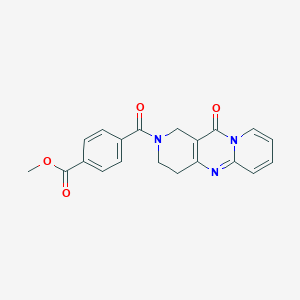molecular formula C20H17N3O4 B2427341 methyl 4-(2-oxo-1,5,9-triazatricyclo[8.4.0.03,8]tetradeca-3(8),9,11,13-tetraene-5-carbonyl)benzoate CAS No. 2034546-40-0