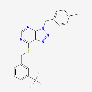 3-[(4-Methylphenyl)methyl]-7-[[3-(trifluoromethyl)phenyl]methylsulfanyl]triazolo[4,5-d]pyrimidine