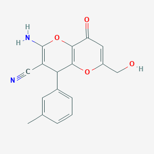 2-amino-6-(hydroxymethyl)-4-(3-methylphenyl)-8-oxo-4H-pyrano[3,2-b]pyran-3-carbonitrile