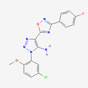 1-(5-chloro-2-methoxyphenyl)-4-(3-(4-fluorophenyl)-1,2,4-oxadiazol-5-yl)-1H-1,2,3-triazol-5-amine