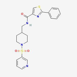 2-phenyl-N-((1-(pyridin-3-ylsulfonyl)piperidin-4-yl)methyl)thiazole-4-carboxamide