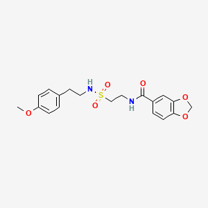 molecular formula C19H22N2O6S B2427371 N-(2-(N-(4-methoxyphenethyl)sulfamoyl)ethyl)benzo[d][1,3]dioxole-5-carboxamide CAS No. 899740-48-8