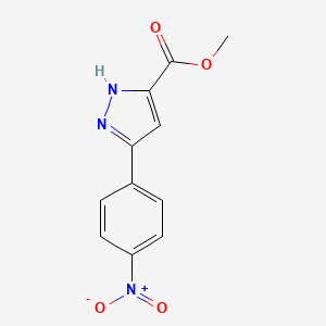 molecular formula C11H9N3O4 B2427375 methyl 5-(4-nitrophenyl)-1H-pyrazole-3-carboxylate CAS No. 889993-38-8