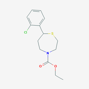 molecular formula C14H18ClNO2S B2427393 Ethyl 7-(2-chlorophenyl)-1,4-thiazepane-4-carboxylate CAS No. 1797029-05-0