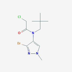 molecular formula C11H17BrClN3O B2427401 N-(3-Bromo-1-methylpyrazol-4-yl)-2-chloro-N-(2,2-dimethylpropyl)acetamide CAS No. 2411245-71-9