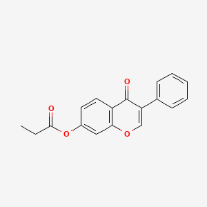 molecular formula C18H14O4 B2427411 4-oxo-3-phenyl-4H-chromen-7-yl propanoate CAS No. 301691-64-5
