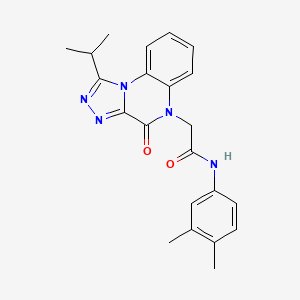 molecular formula C22H23N5O2 B2427424 N-(3,4-dimethylphenyl)-2-(1-isopropyl-4-oxo-[1,2,4]triazolo[4,3-a]quinoxalin-5(4H)-yl)acetamide CAS No. 1260947-25-8